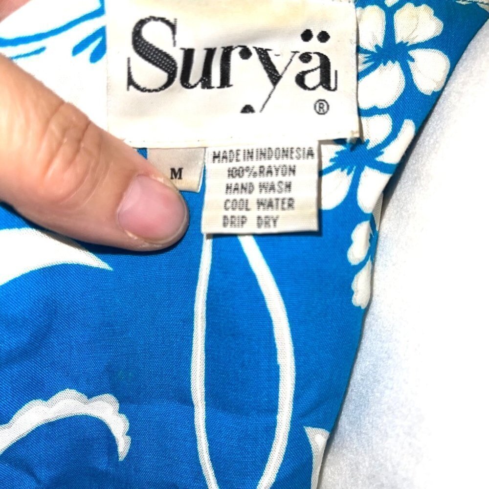 Surya Jacket Tank Top Set Medium M Womens Vintage Tropical Pattern Beaded Rayon - Picture 4 of 14